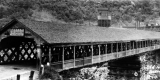 Covered Toll Bridge Over Connecticut River Looking into New Hampshire