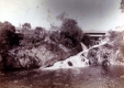 Waterfall and covered bridge