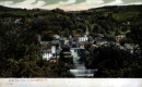 Bird's eye view of river through town