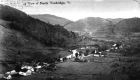 Bird's eye view of town and river