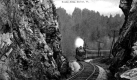 Train Traveling Through "Snake Alley"