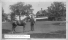 Horse in front of main house at Oakledge, Webb era