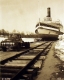 Steamer Ticonderoga as it is moved from Shelburne Bay