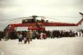 Helicopter after delivering silo