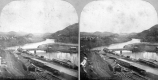 The Connecticut River Passing Village and Railroad Station