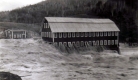 East Barnet in 1927 Flood; Barn caught in the flood