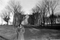 Babette Bierman in front of Converse Hall