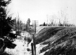 Wire Fence on Railroad Track Bank