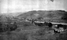 Drawing of Pastures and Farm Houses with Village in Distance