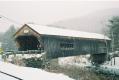 Bartonsville Covered Bridge covered in snow