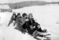 Sledding at the Minister Brook School House