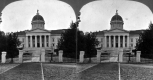 Front View of State House with Iron Fence
