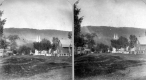View of Tree Lined Street and Church Steeple