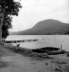 Canoes on the Shore and a Dock