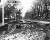 Street damaged in flood