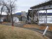 Underneath what remains of Champlain Bridge 