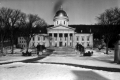 State House with snow