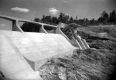 Waterbury dam with gates open