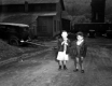 Boys in front of train