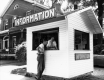 Information booth with house