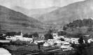 Town and mountains