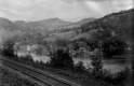 Village on far bank of White River