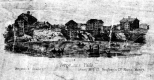 Drawing of Boats in Front of Waterfalls