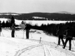 Skiers in Open Field
