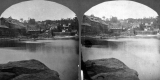 Buildings and Falls on River