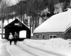 Ice Skaters and Covered Bridge