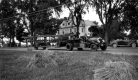 Fire Truck in Front of Farm House