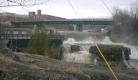 Winooski Bridge with waterfall