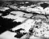 Aerial View of Snow Covered Farm Fields