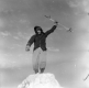 Triumphant Hiker at the Camel's Hump Summit