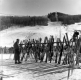 Ski Racks at a Base Lodge