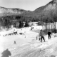 Skiers Heading Towards the Base Lodge at Pico Peak