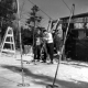 Skiers Getting on a t-bar