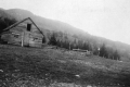 Wooden barn at beginning of Monnie Brea trail