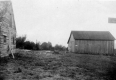 Barn with painted arrow at Couching Lion Farm