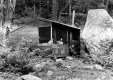 Three men at Deers Leep Shelter
