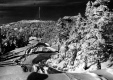 Trail in the snow along the ridge of Mount Mansfield