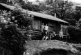 Boys in front of Taylor Lodge