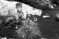 Wayne Salvas picking a flower