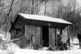 Hikers at Sunnyside Camp in Winter