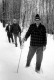 Three men on snowshoe hike