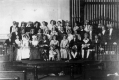 Churchgoers at Methodist Church in Hartford