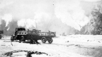 Work trucks and blasting