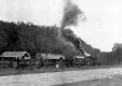Train alongside a dirt road