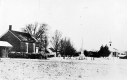Schoolhouse in the snow