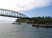 Canoeing on Winooski River, Burlington bike bridge